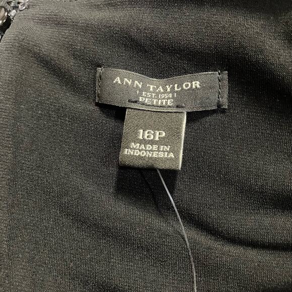 Ann Taylor Mini Dress 16P NWT Black Sequins Sheath Glam Fairy Whimsigoth Party - Picture 10 of 11